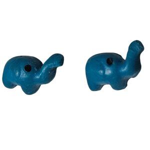 Mini Blue Dinosaur Stud Earrings Brontosaurus Quirky Fashion Jewelry Dino Lovers